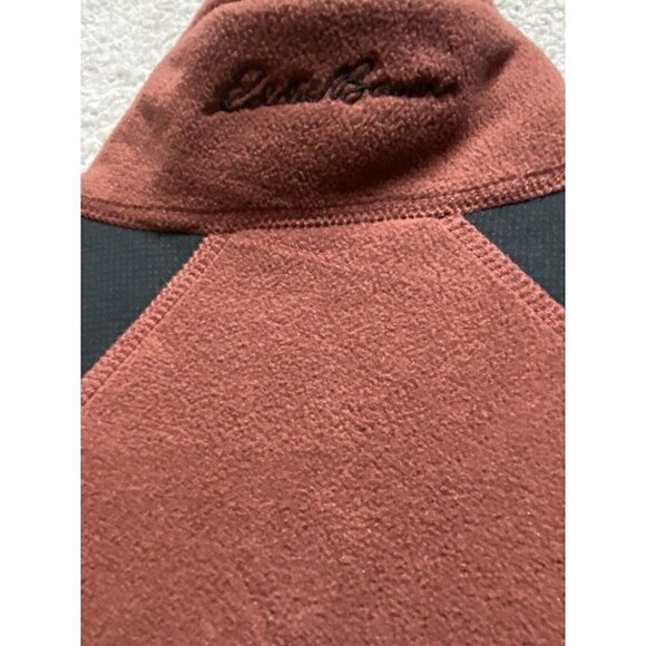 Eddie Bauer Mens Fleece Jumper Casual Burgundy Full Zip Pullover Sweatshirt M - Picture 6 of 7